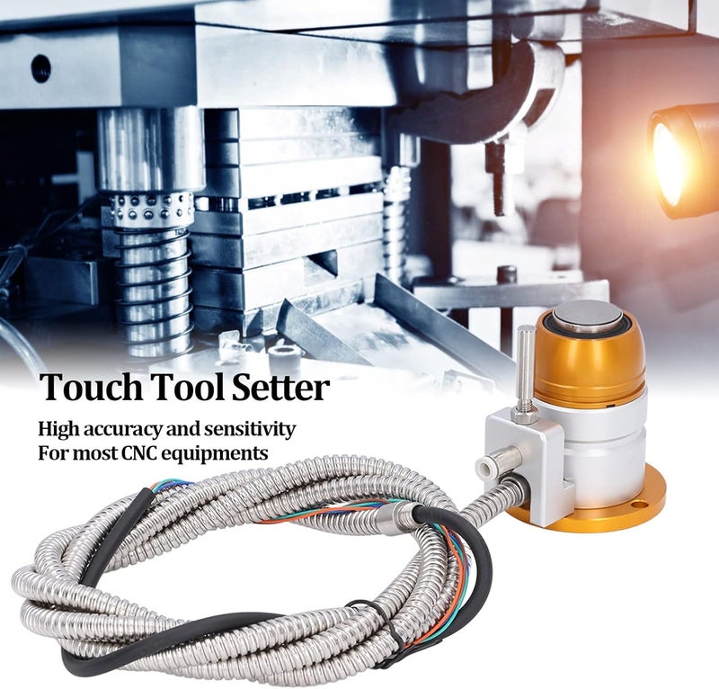 BTER CNC Automatic Tool Sensor Gauge, DC 24V Normally Closed CNC Z Axis Tool Setter, High Accuracy Aluminum Alloy Z Axis Probe Tool Touch Sensor Setting Gauge for CNC Router Engraving​ Machine - Image 2